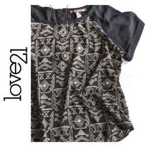 Love 21 Ladies Printed Chiffon Blouse | L
